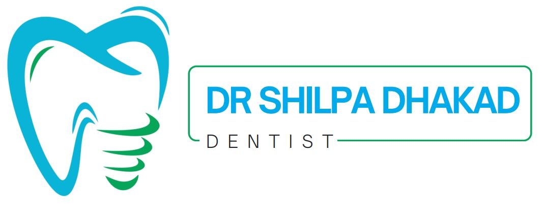 Dr. Shilpa Dhakad dentist logo with tooth design for dental clinic in Indore.